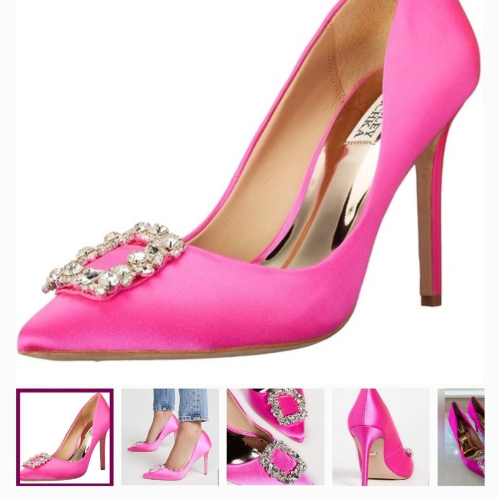 New Badgley Mischka Hot Pink Crystal Pump 9.5 (shoe only)